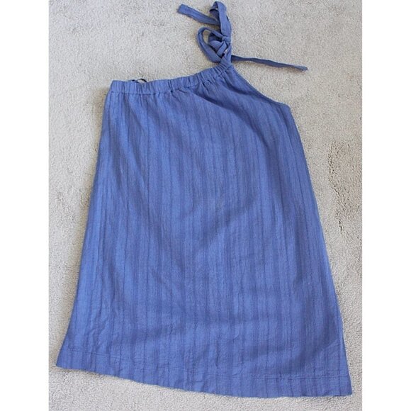 New w/Tags- Marine Layer Cassia One Shoulder Grecian Style Dress, Marlin Blue, S - Picture 4 of 11